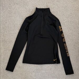 Nike Women's Black and Gold Long Sleeve